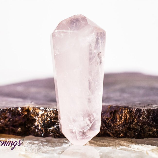 Rose Quartz Double Terminated DT Points - Mini Grids