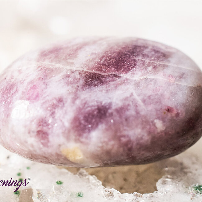 Pink Ruby Red (Rubellite) Tourmaline in Lepidolite (Unicorn Stone)- Tumbled Smooth