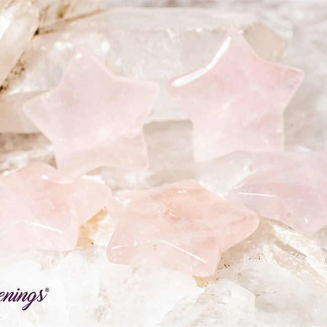 Rose Quartz Stars - Medium Carving
