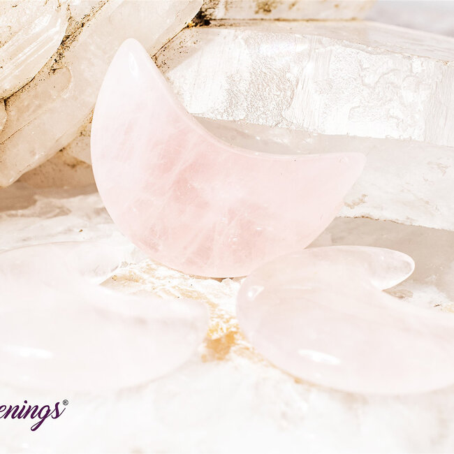 Rose Quartz Crescent Moons - Medium