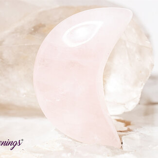 Rose Quartz Crescent Moons - Medium