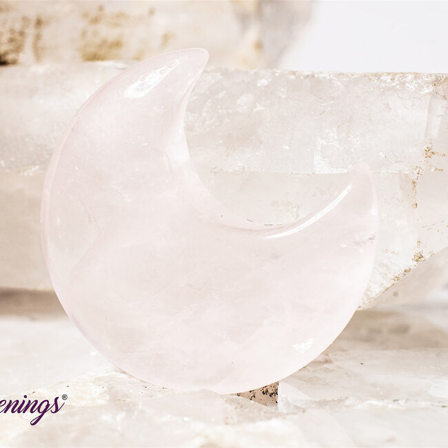 Rose Quartz Crescent Moons - Medium