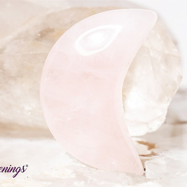 Rose Quartz Crescent Moons - Medium