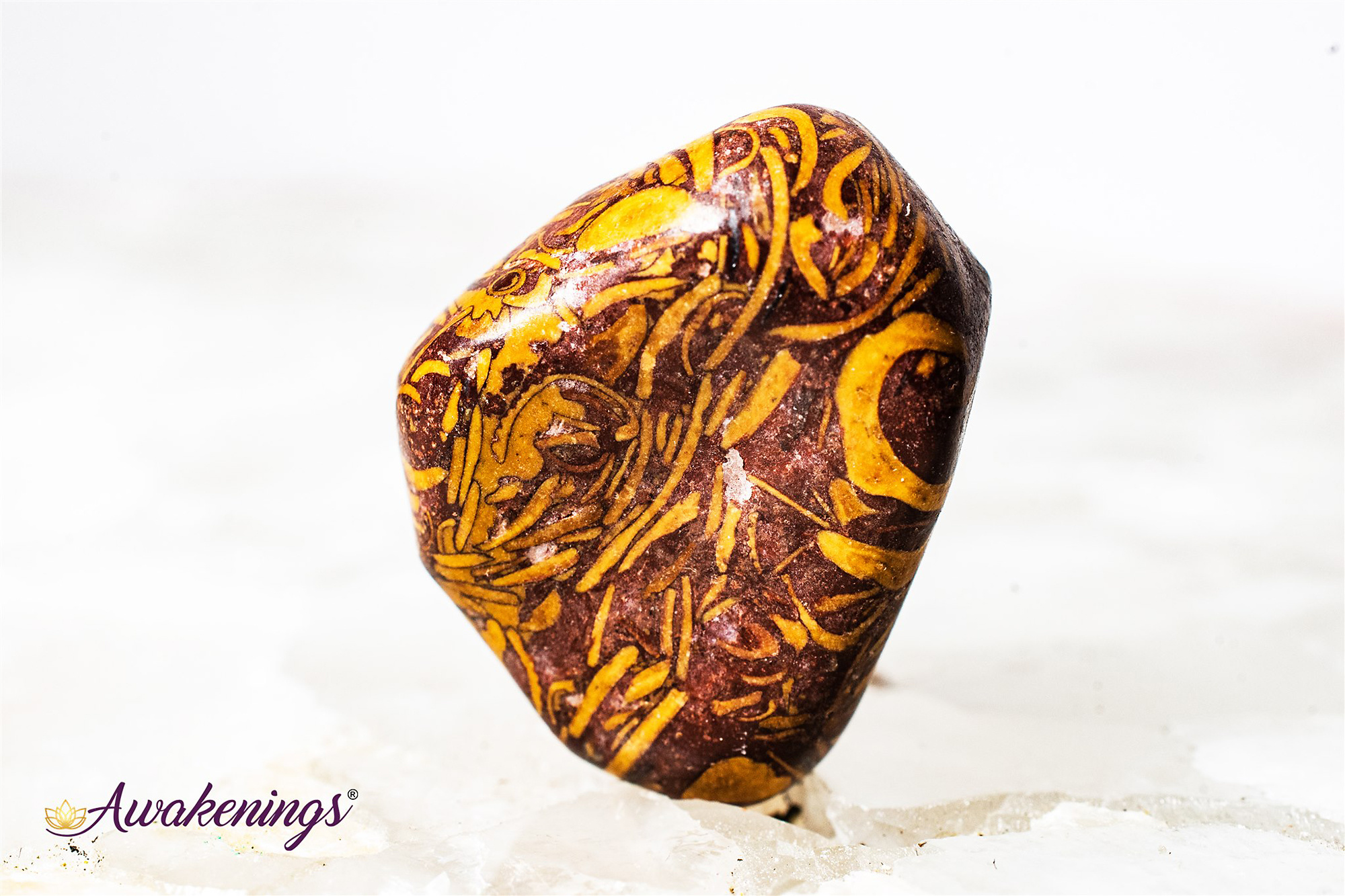 Tumbled Script Stone Arabic Miriam Jasper (Calligraphy Script Stone) - Tumbled - Awakenings