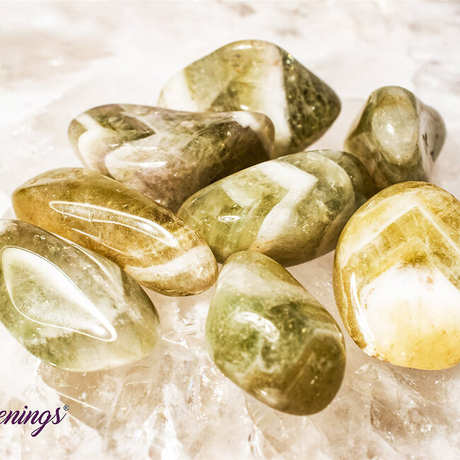 Chevron Prasiolite (Green Amethyst) - Tumbled