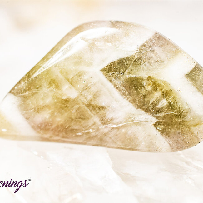 Chevron Prasiolite (Green Amethyst) - Tumbled