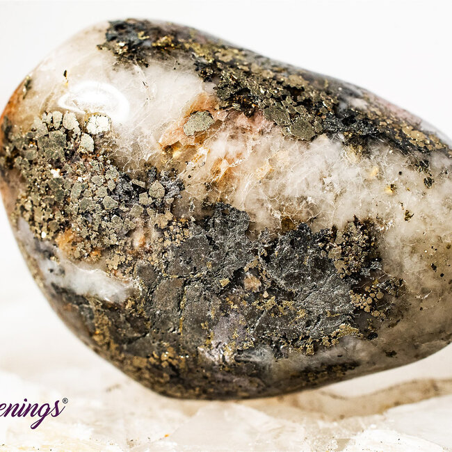 Triplite Wagnerite in Pyrite - Tumbled