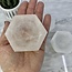 Selenite (Satin Spar Gypsum) Hexagon Charging Bowl - Small 3" Dish