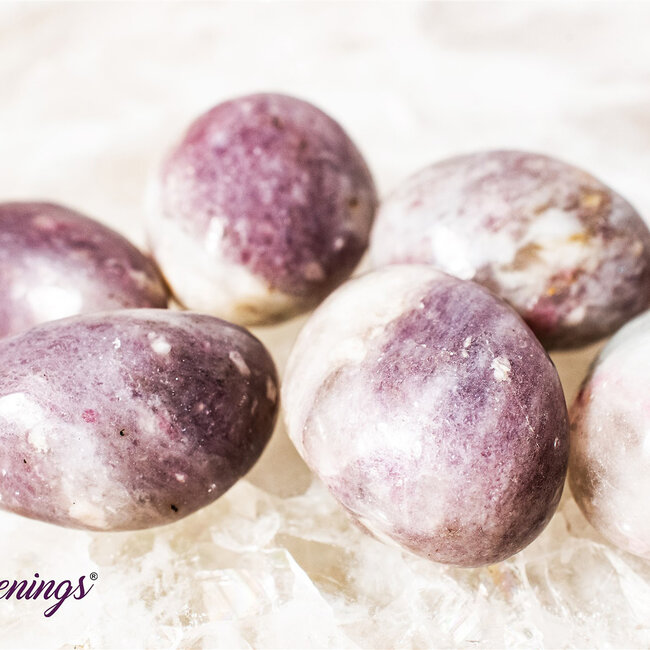 Pink Ruby Red (Rubellite) Tourmaline in Lepidolite (Unicorn Stone)- Tumbled Smooth