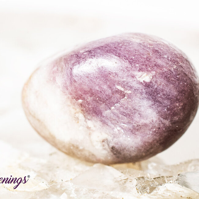 Pink Ruby Red (Rubellite) Tourmaline in Lepidolite (Unicorn Stone)- Tumbled Smooth