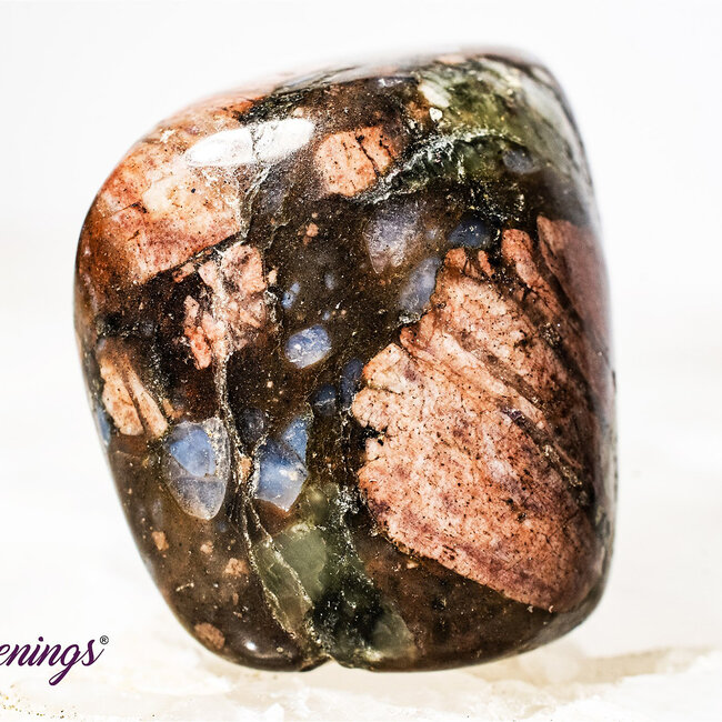 Que Sera (Blue Opal Llianite Galaxy Rhyolite Liberite Glaucophane) - Large Tumbled