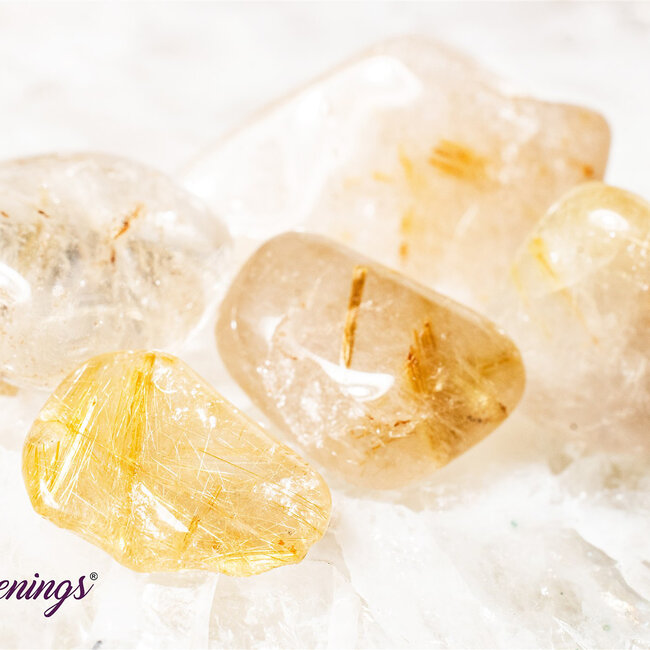 Gold (Golden Rutile Angel Venus Hair) Rutilated Quartz - Tumbled Smooth