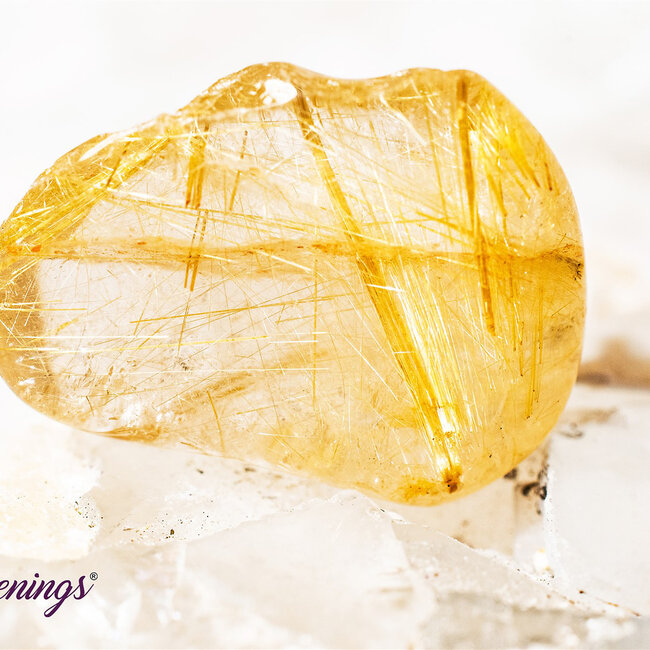 Gold (Golden Rutile Angel Venus Hair) Rutilated Quartz - Tumbled Smooth