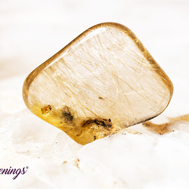 Gold (Golden Rutile Angel Venus Hair) Rutilated Quartz Smoky (Smokey) Quartz - Gold Rutile Tumbled