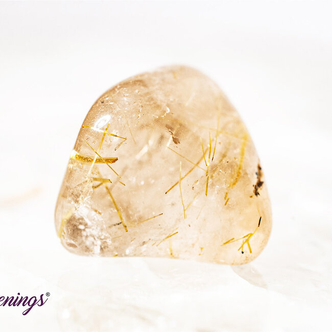Gold (Golden Rutile Angel Venus Hair) Rutilated Quartz Smoky (Smokey) Quartz - Gold Rutile Tumbled