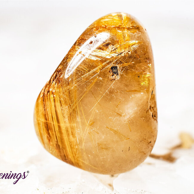 Gold (Golden Rutile Angel Venus Hair) Rutilated Quartz Smoky (Smokey) Quartz - Gold Rutile Tumbled