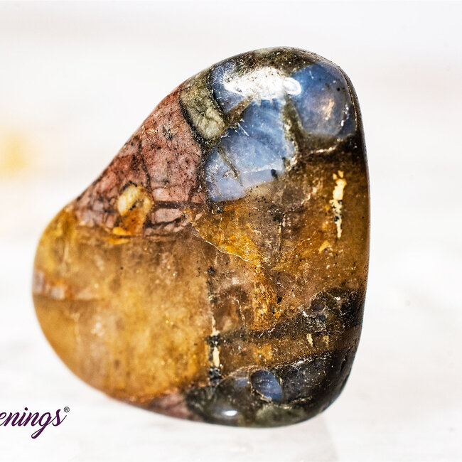 Que Sera (Blue Opal Llianite Galaxy Rhyolite Liberite Glaucophane) - Tumbled Smooth