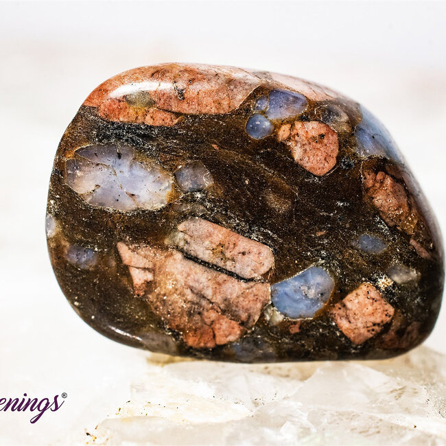 Que Sera (Blue Opal Llianite Galaxy Rhyolite Liberite Glaucophane) - Tumbled Smooth