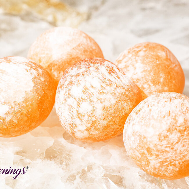 Orange Selenite Selenite (Satin Spar Gypsum) - Tumbled Satin Spar Gypsum