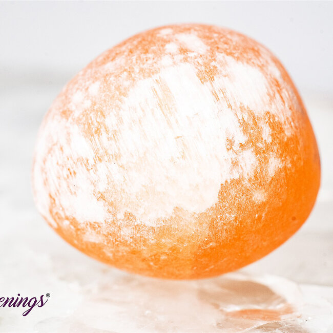 Orange Peach Selenite Selenite (Satin Spar Gypsum) - Tumbled Polished