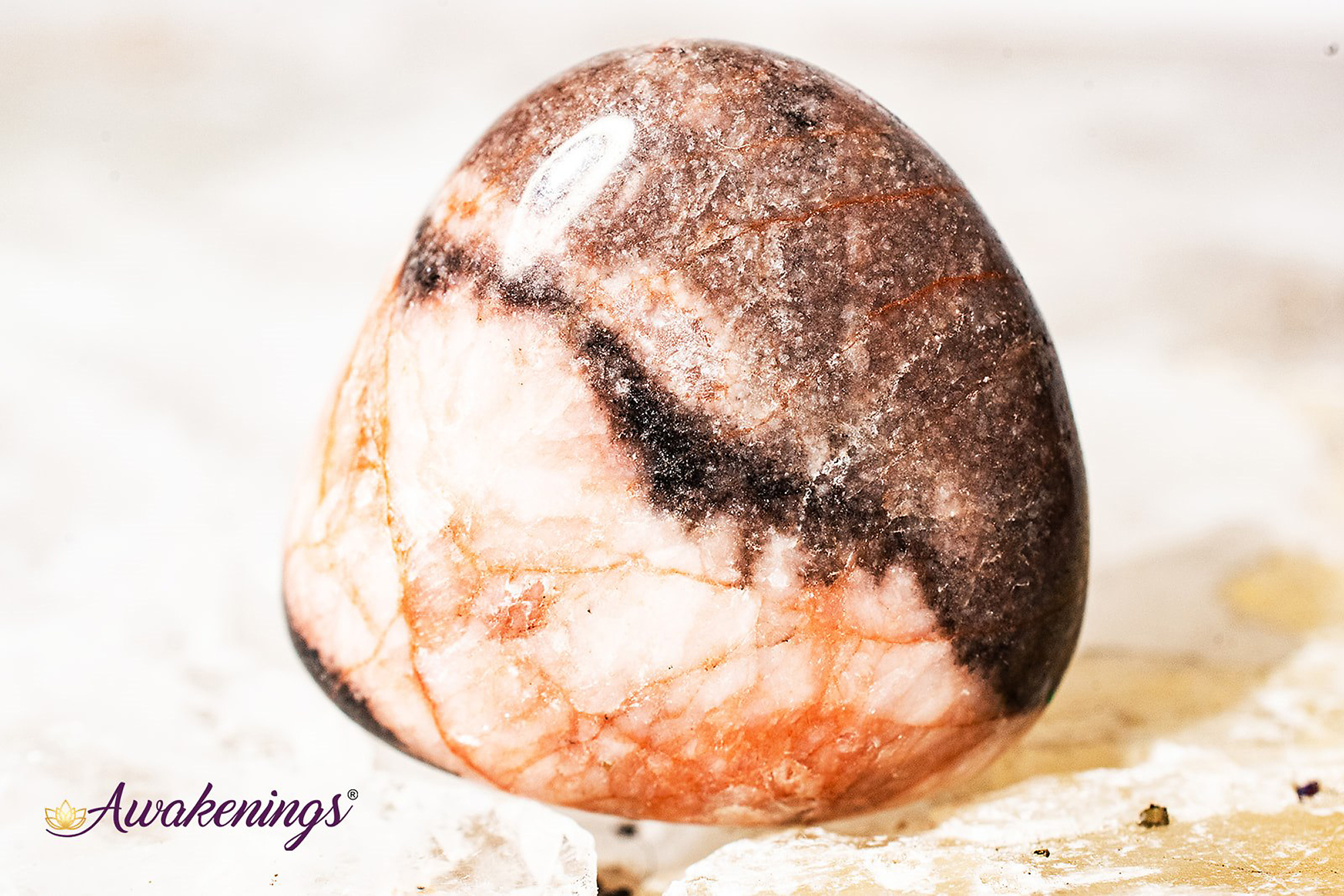 アクセサリー SJSJapan presence white &orange,black Pink Zebra Jasper- Tumbled - Awakenings