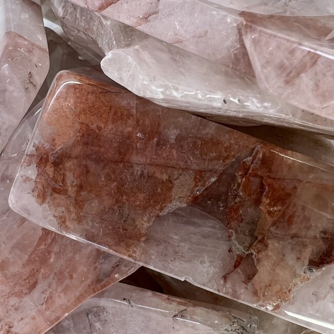 Fire Quartz (Red Hematoid) Slice - Large Slab Flat (2-4")