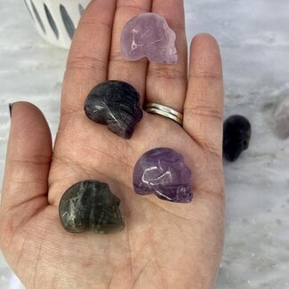Rainbow Fluorite Skulls - Mini