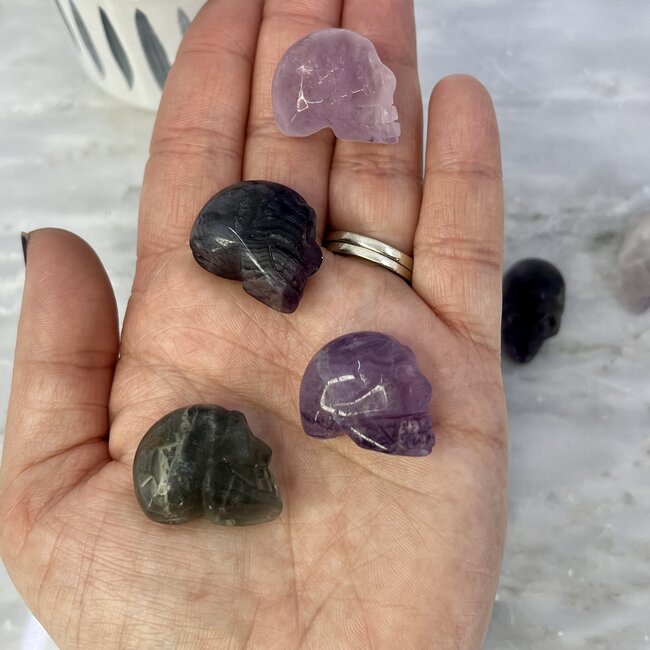 Rainbow Fluorite Skulls - Mini