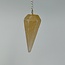 Orange Peach Selenite (Satin Spar Gypsum) Pendulum - Dowsing Hexagonal Faceted Cone Point Divination - Silver Chain Crystal Gemstone