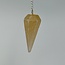 Orange Selenite Pendulum-Dowsing Hexagonal Faceted Cone Point Divination-Silver Chain-Crystal Gemstone