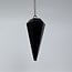 Black Tourmaline Pendulum-Dowsing Hexagonal Faceted Cone Point Divination-Silver Chain-Crystal Gemstone