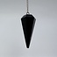 Black Tourmaline Pendulums - Dowsing Hexagonal Faceted Cone Point Divination-Silver Chain-Crystal Gemstone