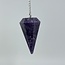 Lepidolite Pendulum-Dowsing Hexagonal Faceted Cone Point Divination-Silver Chain-Crystal Gemstone Lithium