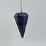 Lepidolite (Purple Mica) Pendulums - Dowsing Hexagonal Faceted Cone Point Divination - Silver Chain Crystal Gemstone Lithium