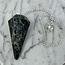 Crocodile Jasper/Kambaba Pendulum Pendulum-Dowsing Hexagonal Faceted Cone Point Divination-Silver Chain-Crystal Gemstone