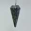 Crocodile Jasper/Kambaba Pendulum Pendulum-Dowsing Hexagonal Faceted Cone Point Divination-Silver Chain-Crystal Gemstone