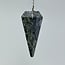 Crocodile Jasper (Kambaba) Pendulum Pendulums - Dowsing Hexagonal Faceted Cone Point Divination - Silver Chain - Crystal Gemstone