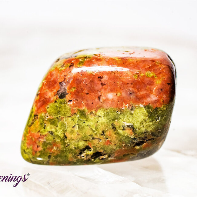 Unakite Jasper - Tumbled Smooth Epidotized Epidote Granite