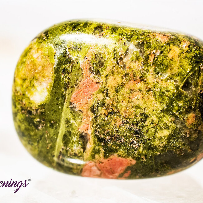 Unakite Jasper - Tumbled Smooth Epidotized Epidote Granite