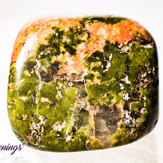 Unakite Jasper - Tumbled Smooth Epidotized Epidote Granite