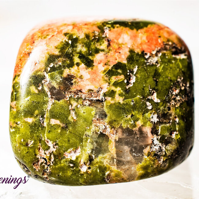 Unakite Jasper - Tumbled Smooth Epidotized Epidote Granite