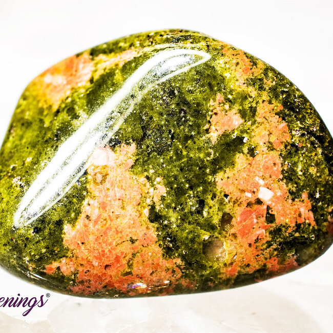 Unakite Jasper - Tumbled Smooth Epidotized Epidote Granite