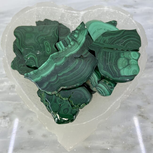 Malachite Slabs Slices Flats - Medium