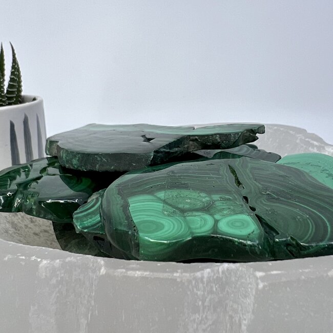 Malachite Slabs Slices Flats - Medium