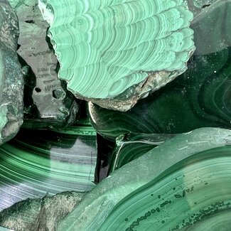 Malachite Slabs Slices Flats - Medium