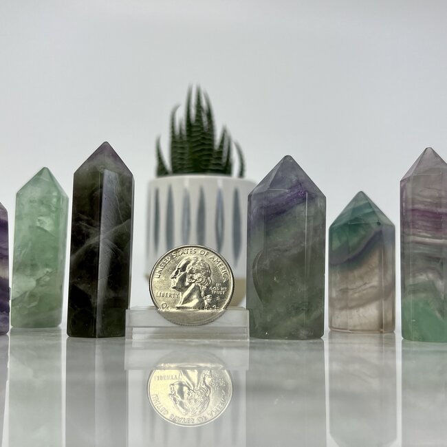 Rainbow Fluorite Tower Point Generator - Small (1-3")