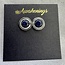 Blue Sapphire (Star) Earrings-Round Bezel Set Studs Sterling Silver