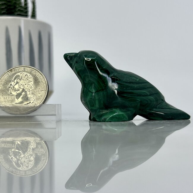 Malachite Birds - Medium 2.5" Animal Carving