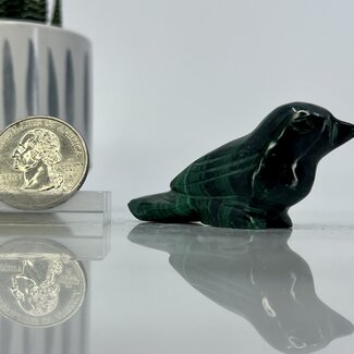 Malachite Birds - Small 2" Animal Carving