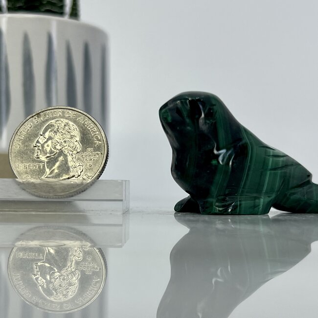 Malachite Birds - Small 2" Animal Carving